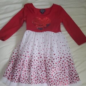 Charming Violet Red and White Heart Dress